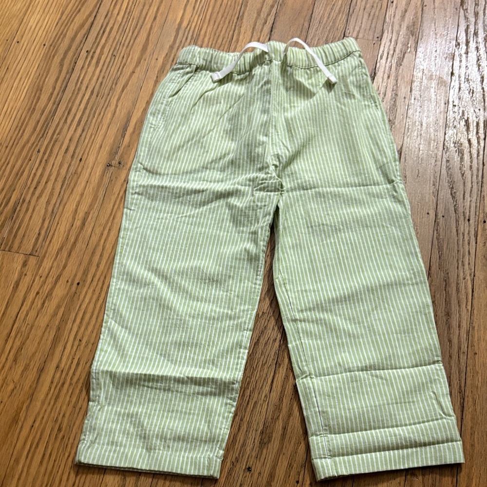 *NWOT*Hanna Andersson Light Green Striped Pajama Bottoms